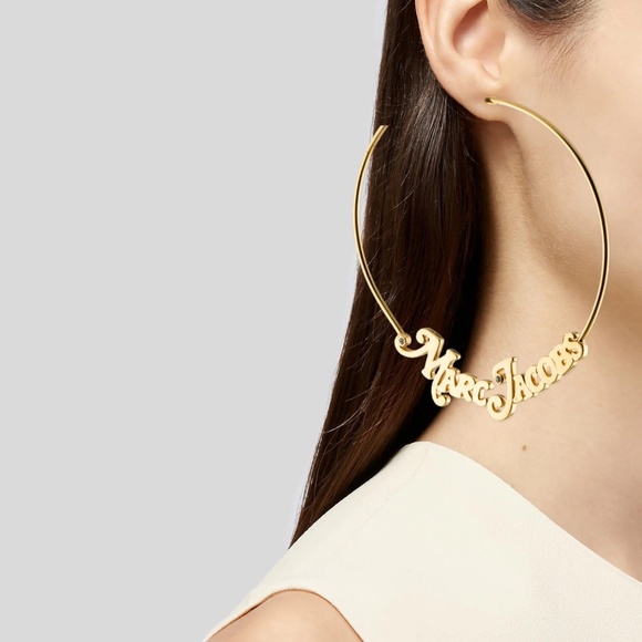 Marc Jacobs Gold Hoop Earrings - Picture 2 of 3